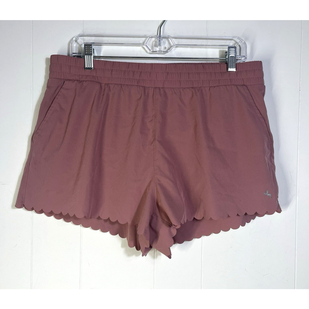 Joy Lab Active Shorts Scalloped Hem Size Large Pockets Lined Pink